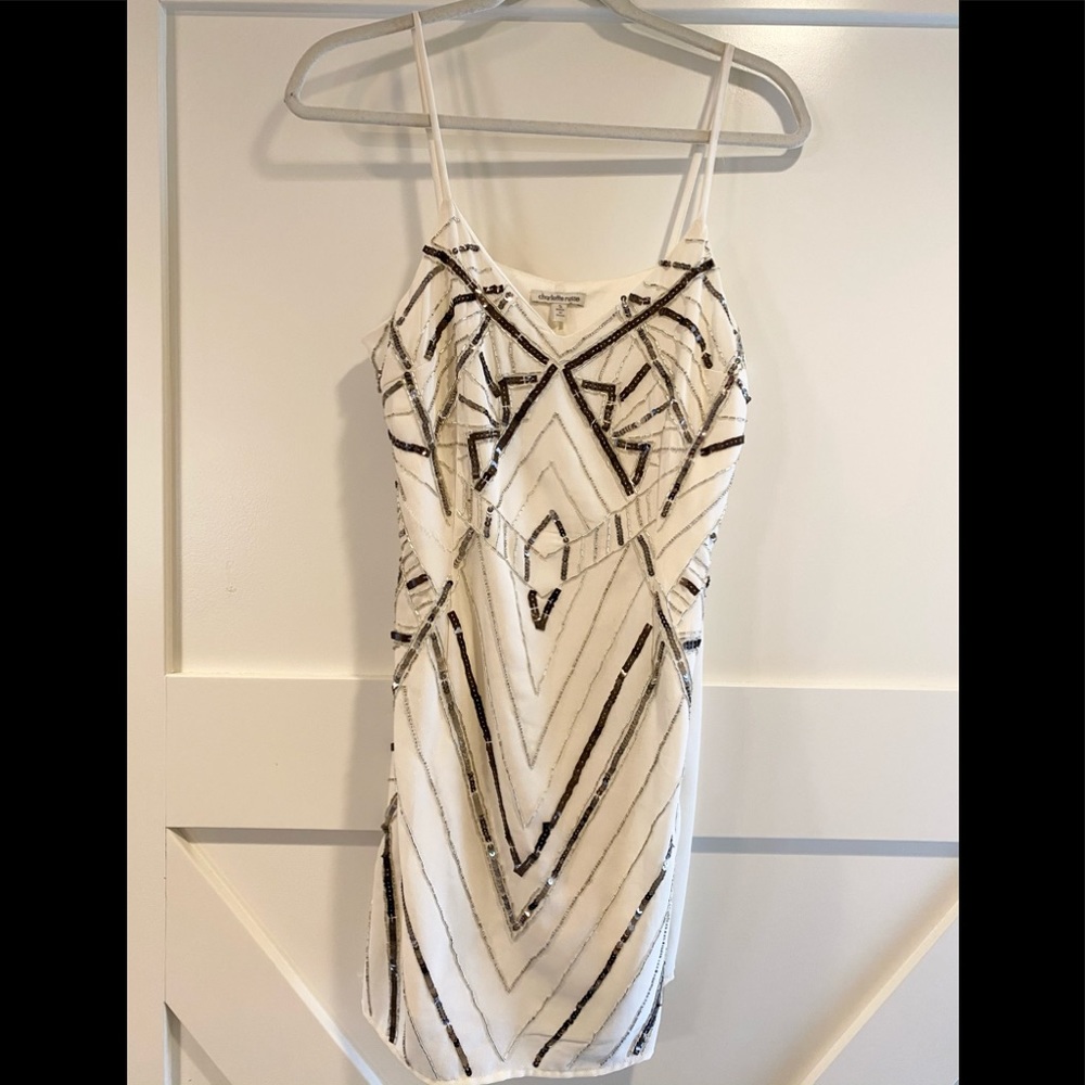 Charlotte Russe white beaded spaghetti strap dress